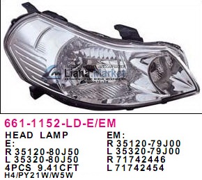 ФОТО DEPO 6611152RLDEM SUZUKI SX4, 05.06-, SEDICI 03.06- ФАР