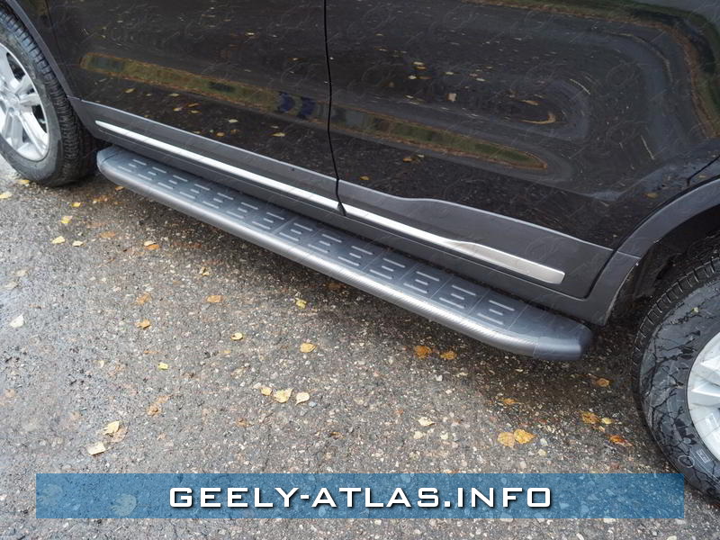 ФОТО ТСС GEELEATL1836GR Пороги ступеньки Geely Atlas, алюмин