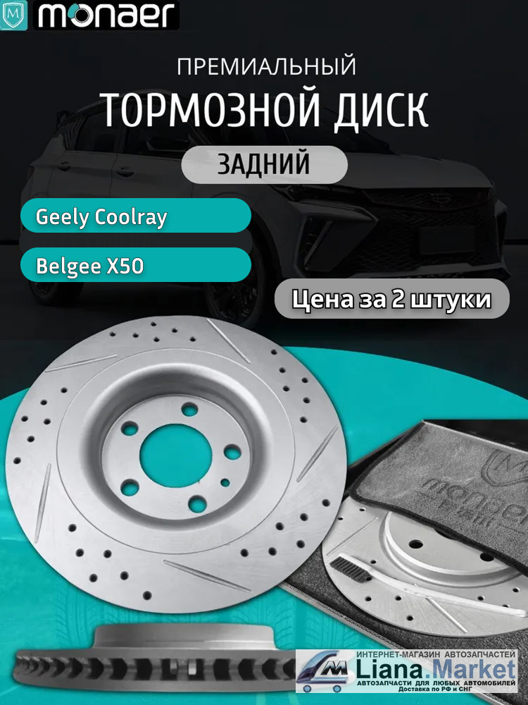 ФОТО Monaer M61532 Диски тормозные задние Geely Coolray (SX1