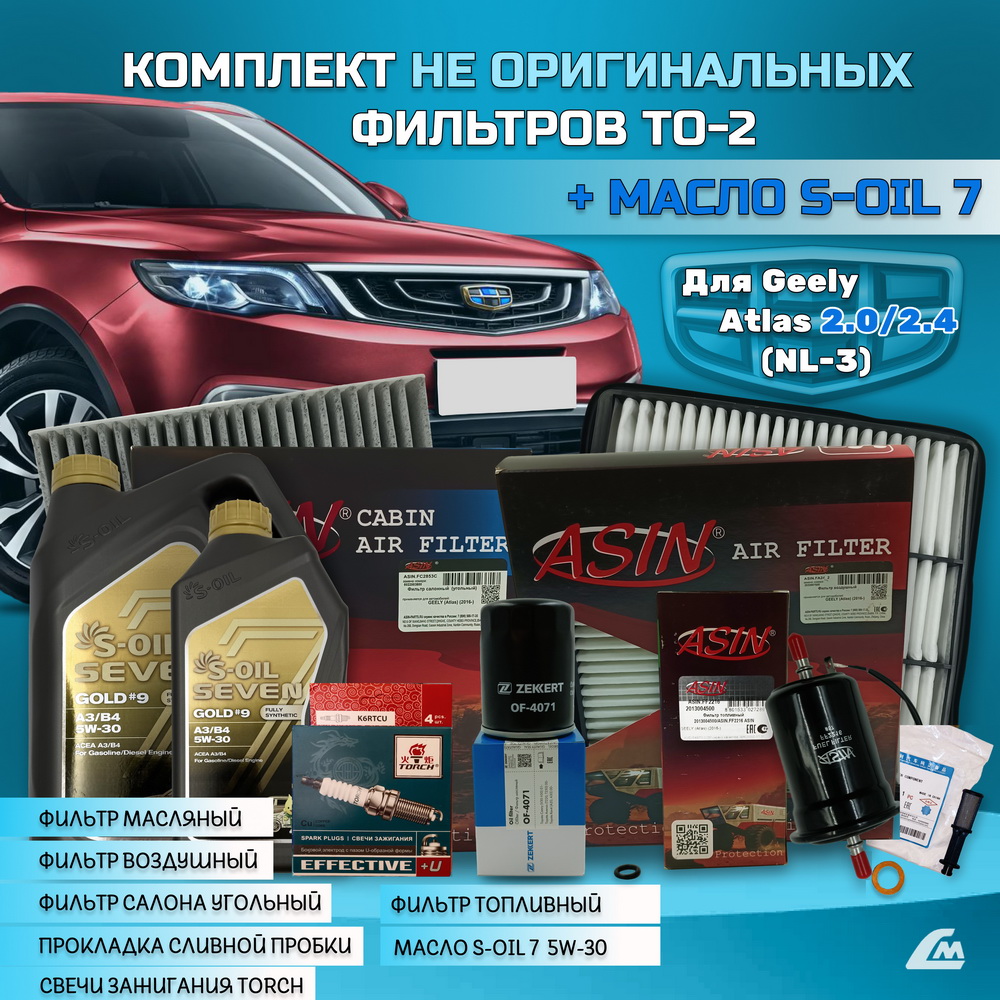 ФОТО Liana.Market GA2XTO6NSOIL Комплект ТО-6 Geely Atlas 2.x