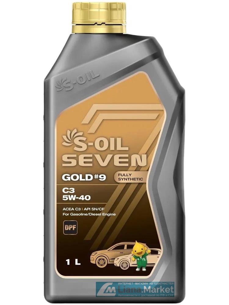 ФОТО S-OIL E107761 Масло моторное S-OIL 7 GOLD 9 C3 5W-40, 1