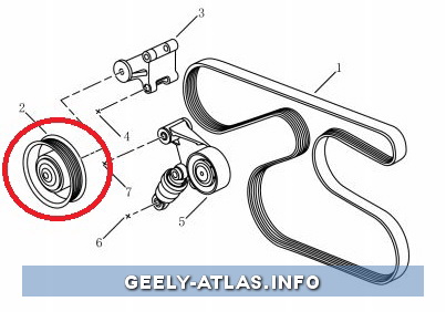 ФОТО Geely 1073002700 Ролик приводного ремня Geely Atlas 201